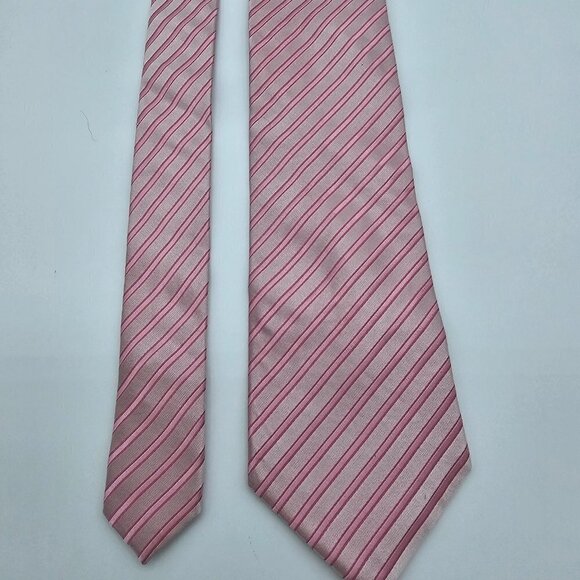 Chereskin Men's Tie, Classic Style, Pink, Handmade, 100% silk - Picture 5 of 7